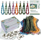 Ewparts Macrame Keychain Kit for Beginner Boho Adult Craft DIY Kits with Precut Macrame Cord 3mm with Instruction Tutorials to Make 8 Macrame Keychains Lanyards for Kids Women Starters DIY Crafts Kit