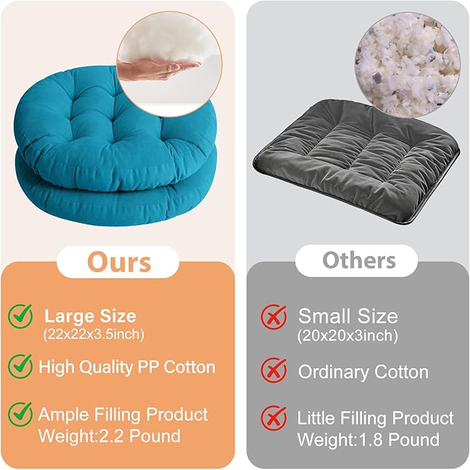 Tiita Outdoor Cushions Square Floor Pillow Thicken Tufted Seat Pad Large Floor Cushion for Yoga Meditation Living Room
