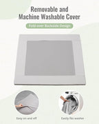 Blissful Diary Ultra Soft Baby Play Mat, 50x50 Floor Mat with Removable & Washable Slip-On Cover for Babies and Toddlers Infants, Light Grey
