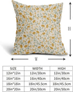 Green Yellow Floral Pillow Covers 22x22 Set of 2 Vintage Rustic Old Style Cute Small Flower Print Decorative Outdoor Pillowcases Farmhouse Throw Cushion Case Decor for Couch Sofa Bed