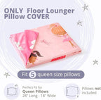 Butterfly Craze Floor Pillow Case, Mattress Bed Lounger Cover, Star Navy, Queen Size - Cozy Seating Solution for Kids & Adults, Recliner Cushion, Perfect for Reading, TV Time (Pillow Not Included)
