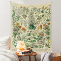 Vintage Flowers Tapestry 48”x36”, Long Vertical Wall Hanging Reference Illustrative Botanical Tapestries for Bedroom Aesthetic Floral Tapistry Botanical Plants Tapestry Wall Hanging Cute Bedroom Decor