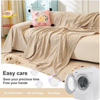 ROOMLIFE Boho Rainbow Coffee Couch Covers for 3 Cushion Sofa, Chenille Sofa Slipcovers Cover for Dog, Washable Furniture Sofa Protector Cover Soft Blanket with Tassel for Living Room, 71''X134''
