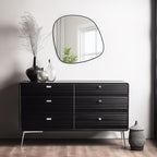 WallBeyond Asymmetrical Mirror, Irregular Wall Mirror, Wall Mirrors Decorative for Bedroom Living Room Entryway Hall, Unique Wall Mirror 27" H x 26" W, Black