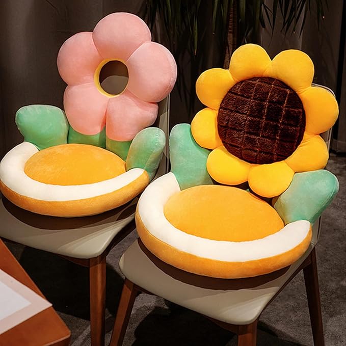 Ditucu Sunflower Shape Chair Pillow Cute Seat Cushion 19 x 18 inch Comfy Lazy Sofa Floor Pillows Dorm Seating for Childs Adults for Bedroom Decor