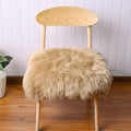 Softlife Camel Faux Fur Sheepskin Chair Cover 2 PCs Seat Cushion Pad Super Soft Area Rugs for Living Bedroom Sofa Dorm (1.6ft x 1.6ft)