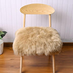 Softlife Camel Faux Fur Sheepskin Chair Cover 2 PCs Seat Cushion Pad Super Soft Area Rugs for Living Bedroom Sofa Dorm (1.6ft x 1.6ft)