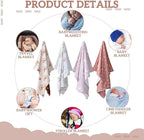 Tiamon 4 Pack Boho Rainbow Baby Blankets for Girl Boy Newborn Unisex Baby Quilts Boho Toddler Blanket Double Layer Dot Back 30 x 40 in Soft Gender Neutral Shower Gift Nursery Stroller
