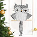 ACEDSGN Macrame Owl Wall Hanging Boho Hippy Decor, Handmade Tapestry Fiber Art Wall Decor for Nursery Bedroom Living Room, Sustainable Gift for Owl Lovers & Nature Fans