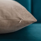 Throw Pillow Covers 16x16 Taupe: Pack of 2 Cozy Soft Velvet Square Modern Luxury Decorative Throw Pillow Cases for Sofa Couch Living Room Bed Home Decor