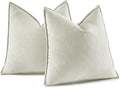 MIULEE Pack of 2 Cream Decorative Pillow Covers 22x22 Inch Soft Chenille Luxurious Couch Throw Pillows Farmhouse Cushion Covers Euro Shams with Elegant Design for Sofa Bedroom Spring Home Decor