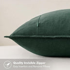 MIULEE Decorative Linen Pillow Covers 20x20 Inch Dark Green Boho Farmhouse Neutral Couch Throw Pillows for Bed Pack of 2 Accent Modern Pillowcase Sofa Livingroom Home Decor