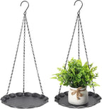 Hanging Planter for Indoor Outdoor, Plant Hanger, Hanging Plant Holder, Plant Pot Shelf Basket for Window Wall Ceiling Garden with Chains and Hooks, 2Pcs (Wavy Round)