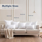 MIULEE Throw Pillows Inserts, Pack of 2 28x28 Inch 100% Virgin Fiber Filling Bed Couch Pillows