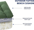 Outdoor Bench Cushion, 59x18x5 Inch, Waterproof Bench Cushion for Outdoor/Indoor Furniture, Tufted Patio Bench Seat Cushion, Fade Resistant Outdoor Cushions for Porch Swing Couch, Dark Green