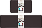 HappyTrends Kitchen Mat,17.3"x28"+17.3"x60" Chocolate, Cushioned Comfort Anti-Fatigue Waterproof Floor Mat Kitchen Rugs, Thick Perfect Ergonomic Foam Standing mat for Kitchen, Home, Office, Laundry