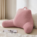Blissful Diary Reading Pillow for Sitting in Bed, Flannel Back Pillow Bed Sitting Up for Adult & Children, Backrest Cushion for Sit Up in Couch or Floor, Dorm Essentials, Plush Pink