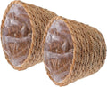 Veemoon 2pcs Wicker Planter Basket, Rustic Straw Woven Flower Basket Arrangement Flower for Plants Laundry Bin Storage Woven Plant Pot Hanging Seaweed Girl Toddler Hanging Seaweed 7. 07x7. 07x5. 89in