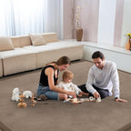 Baby Play Mat for Floor Nursery Rug Muscle Mat Area Rug Playroom Rug 50"x50" Playpen Mat Memory Foam 1.3" Thick Crawling Mat for Babies,Toddlers, Infants, Kids,Camel