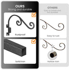 Swivel Plant Hangers Outdoor: 2 Pack 16 Inch Metal Hanging Plant Bracket Sturdy Wrought Iron Plant Hooks Indoor Wall Mount for Hanging Bird Feeders, Lanterns, Flower Baskets, Wind Chimes, Black