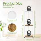 iDavosic.ly 3 Tier Corner Plant Stand Indoor, 34 Inch Tall Vertical Metal Flower Heavy Duty Pot Holder Shelf Outdoor for Patio Porch Living Room, White & Rustic Brown - Round