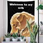 Jhdstore Funny Tapestries Welcome To My Crib Flag Funny Tapestry 3x4Ft Indoor Outdoor Wall Art Tapestry for Bedroom Teens Room Decoration Living Room Bedroom Decorations Cool Stuff for Your Room