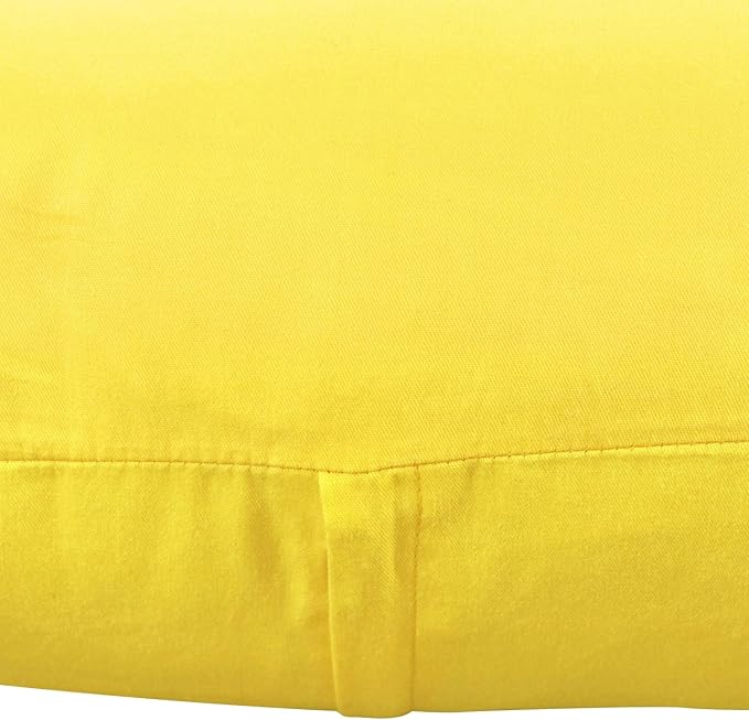 4-Pack 100% Cotton Comfortable Solid Decorative Throw Pillow Case,Thmyo Square Cushion Cover Pillowcase Sublimation Blank Pillow Covers DIY Throw Pillowcase for Sofa(20x20 inch/ 50x50cm,Lemon Yellow)