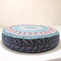 Indian Mandala Decorative Cotton Floor Cushion Cover Large Round Floor Pillow Case Boho Pillow Case Ottoman Pouf Cover 35" Round Pouf Pet Dog Bed Cover