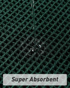 AMOAMI Upgraded Waffle Bath Mat, Super Absorbent Non Slip Bath Mats for Bathroom Floor, Machine Washable Bathroom Rugs with Tassels, Rubber Backed Bathroom Mats, Ultra Soft, 24" x 36", Dark Green