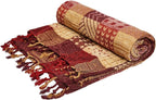 amorus Bohemian Throw Blanket (Red Plaid, 60 x 75 in)