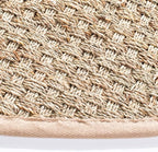 SAFAVIEH Area Rug 4' Round - Natural Fiber Collection - Natural & Beige, Seagrass, Basketweave Pattern with Border (NF114A)