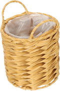 TOYANDONA Woven Basket with Liner Flower Pots Outdoor Basket for Plant Seagrass Pot for Plants Indoor Rattan Decorations Small Wicker Planter Indoor Tabletop Decor Planter Decor Khaki Iron