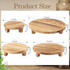 Sintuff 4 Pack Mini Wooden Plant Stool Display Wood Cake Stand 12/10/8/6 Inch Round Plant Risers Holder for Flower Pot Wooden Stool Indoor Outdoor Wood Stand(Wood Color)