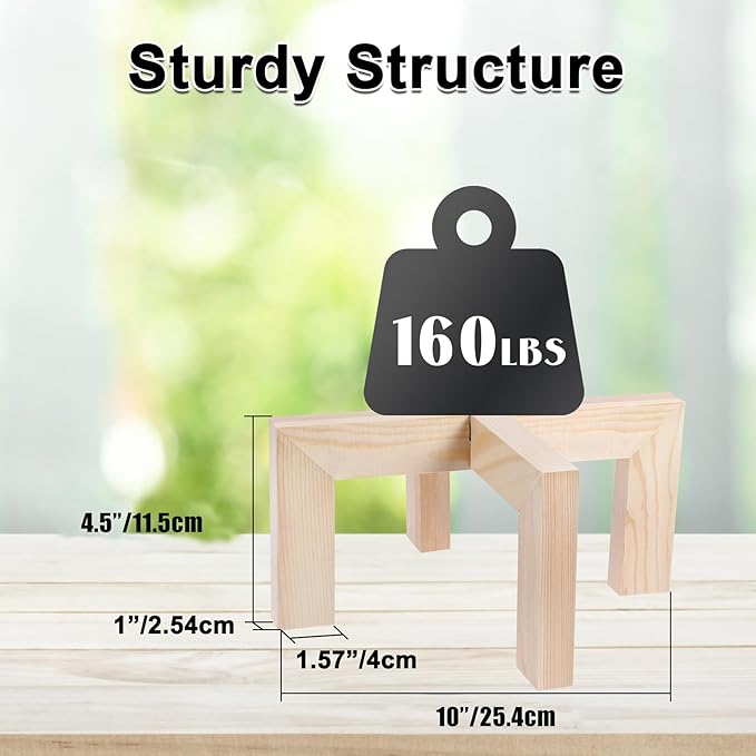 Plant Stand, Indoor/Outdoor Wood Plant Holder, Single Flower Pot Stand, Sturdy Planter Stands, Fit 5-12 Inch Pots