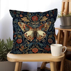 William Morris Abstract Vintage Floral Velvet Butterfly Design Throw Pillow Covers Home Decor, Retro Art Decor Pillowcase Cushion Cover for Bed Sofa Living Room, Square 18x18inch (Blue-Butterfly)