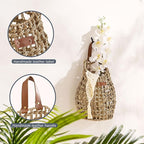 Woven Front Door Basket Water Hyacinth Wall Hanging Basket Decorative Boho Mounted Organizer for Dried Flower Plants Storage Basket for Garden, Home, and Farmhouse Décor (B_Seagrass)