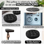 Jerify Floor Pillow Cushions Large Round Square Large Meditation Floor Pillow for Classroom Adult Meditation Picnic Party Seating Learning Daycare School(Round,Black,2 Pcs)