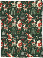 Santa Throw Blanket Soft Flannel Blanket 60"x50" in Bed Blanket Home Decor for Room Sofa Couch All Season