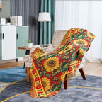 Red Sunflower Throw Blanket with Fringe Boho Throw Blankets Recliner Chair Couch Sofa Cover Woven Reversible Cotton Bohemian Tapestry Hippie Room Home Decor Double Side 50"x70"