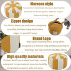 Louis Donné Unstuffed Pouf Ottoman Foot Rest Cover Waterproof Tech Fabric Small Ottoman with Storage Multifunctional Folding Pouf Cover for Living Room, Bedroom or Balcony ONLY Cover
