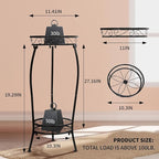 Plant Stand Indoor Outdoor 2 Tier 27" Tall Metal Potted Holder Rack Flower Pot Stand Heavy Duty Plant Shelf Rustproof Iron Multiple Plant Round Supports Rack for Planter Corner Garden