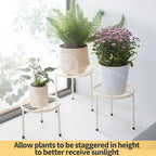 Plant Stand,5 Pack Heavy Duty Flower Pot Stands,Metal Decoration Racks,Round Plant Shelf for Planter Outdoor and indoor (White)