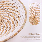 9 Pack Boho Wall Basket Set, hanging Woven Wall Basket Decor, Seagrass Rattan Wicker Boho Wall Decor, Eco-Friendly Round Art for Farmhouse Bedroom Living Room Display Table Settings Kitchen Home