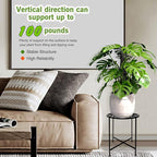 15" Tall Metal Plant Stand, 11" Wide Round Plant Stand for Flower Pots Up to 100lbs, Rustproof Iron Plant Holder for Indoor Outdoor Use, Easy Assemble Flower Stand for Home Garden Display Greenery