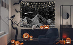 Zussun Black and White Tapestry Starry Night Mountain Tapestries for Bedroom Aesthetic Moon and Stars Tapastry's Wall Hanging Dark Nature Forest Wall Tapestry for Living Room Dorm (Dark, 48'' × 36'')