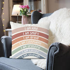 QIYUHOY Classroom Reading Corner Rainbow Decor Throw Pillow Covers, Book Center Calming Corner Home Bedroom Playroom Decor Pillow Case, 22x22 Inch Pillowcase(red)