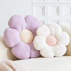 Lavender Flower Decorative Throw Pillows, Cute Daisy Shaped Plush Aesthetic Pillow, Soft 19.6" Floor Seat Cushion