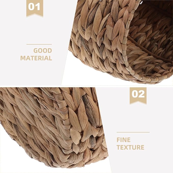Cabilock Handwoven Hyacinth Planter Basket, Natural Woven Rattan Storage Basket for Small Plants, Eco-Friendly Indoor & Outdoor Decorative Pot Cover for Farmhouse, Boho Home Decor
