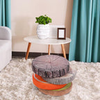 HYSEAS Decorative Round Throw Pillow, 3D Digital Print Comfortable Kids Funny Cute Wood Log Forest Décor Seat Cushion for Home, Couch, Sofa, Bedroom, Living Room, Light Green Stump, 2 Pack