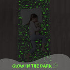 MeMoreCool Glow Dinosaur Foldable Floor Mattress for Kids, Trifold Nap Mat for Toddlers, Portable Daycare Sleeping Futon or Floor Bed, 63x26 Inch